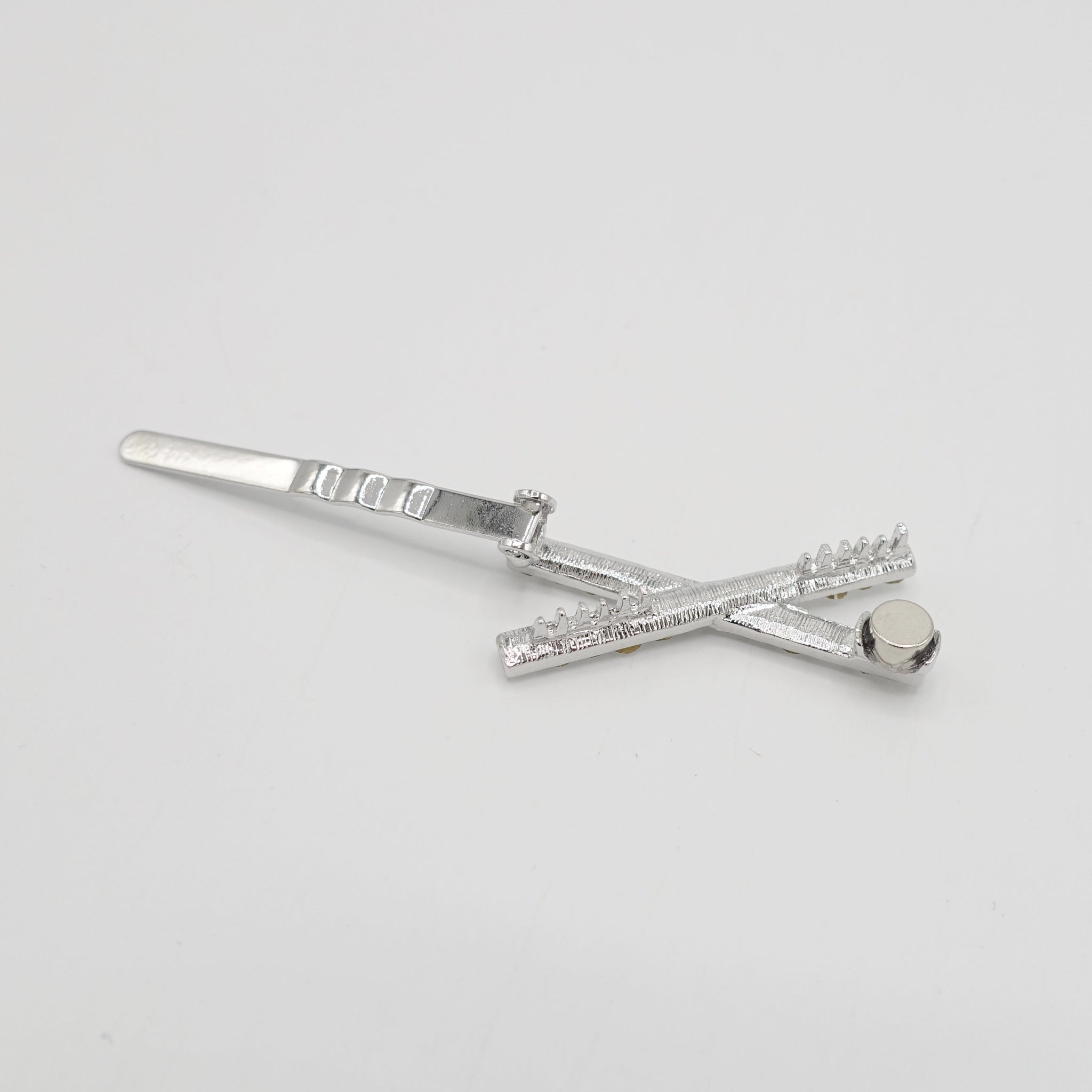 VeryShine Barrettes & Clips rhinestone embellished cross magnetic hair clip