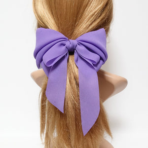 VeryShine Barrettes & Clips Violet chiffon hair bow wing stacked style solid color VeryShine hair accessories for women