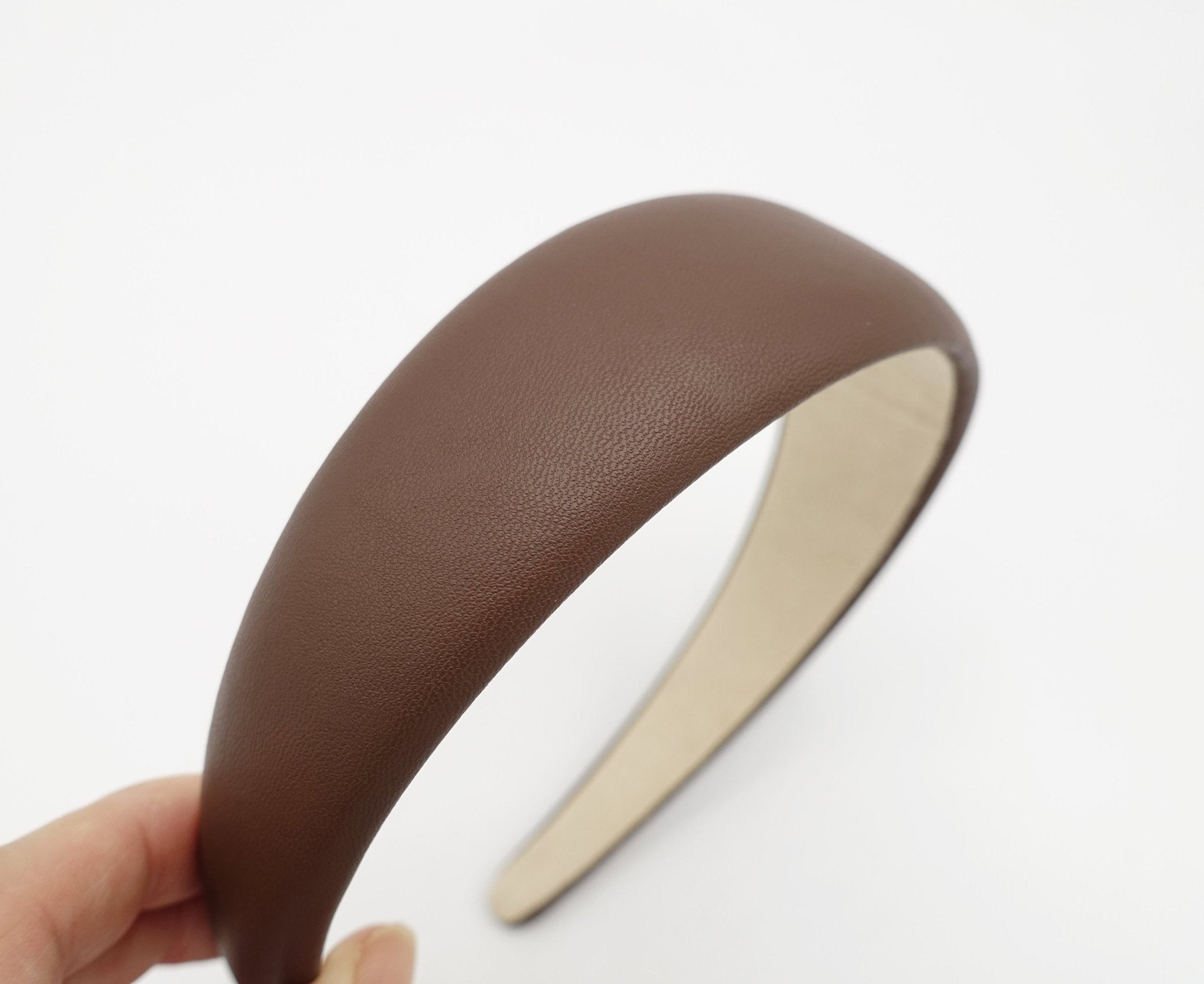 VeryShine basic faux leather padded headband for women
