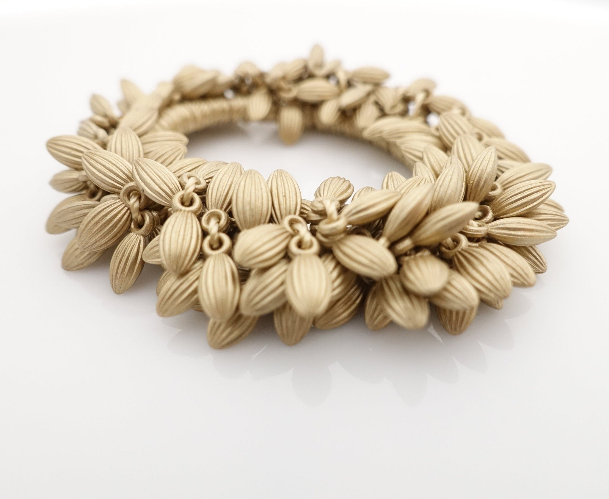 VeryShine Beige seeds beaded hair elastic scrunchies woman hair accessories