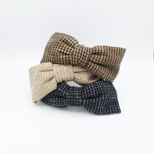 VeryShine big bow waffle tweed headband  Fall Winter hairband stylish hair accessory for women
