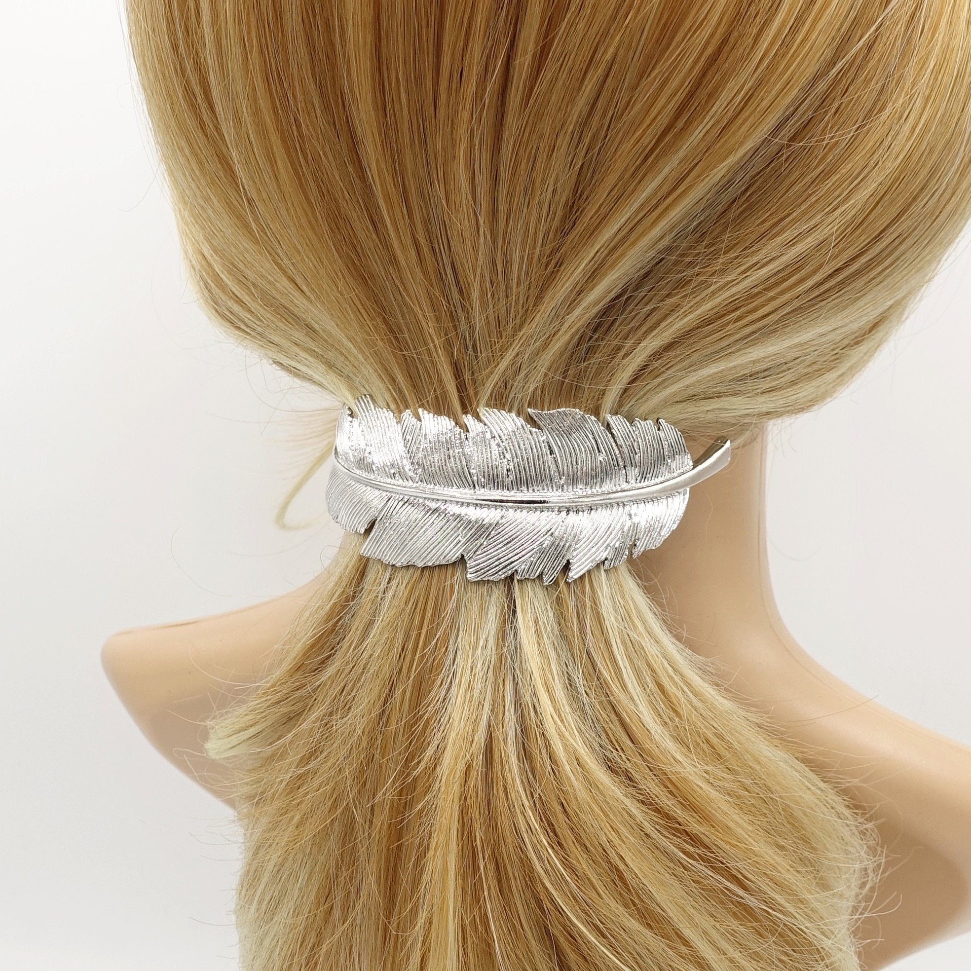 VeryShine big leaf hair barrette half moon steel hair accessory for women