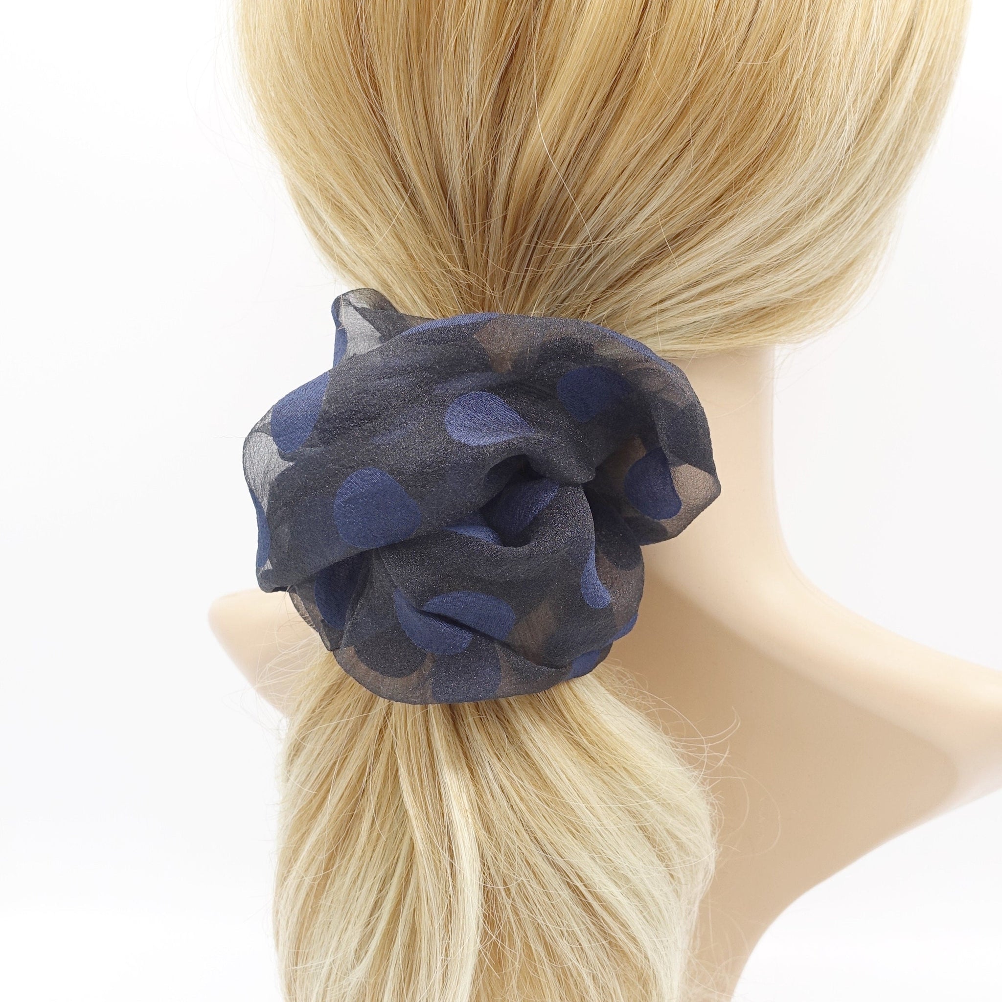 VeryShine big size dot scrunchies organza hair ties stylish women hair accessory