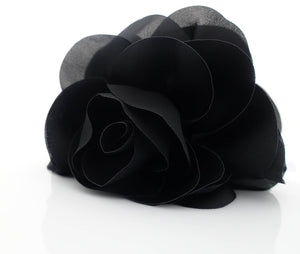 VeryShine Black Handmade Very Big Flower Dahlia Motivated Chiffon Hair Claw Clip Women Accessory
