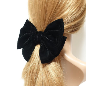 VeryShine Black Silk Velvet hair bow barrette  Layered French Hair Barrette hair accessories for women