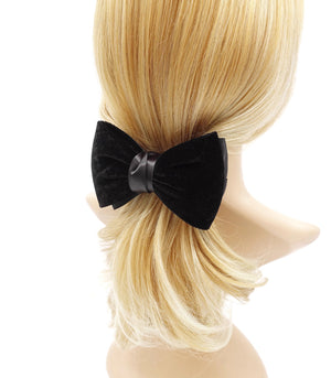 VeryShine black velvet hair bow satin layered bow french hair barrette women hair accessory