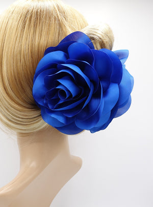 VeryShine blue Handmade Very Big Flower Dahlia Motivated Chiffon Hair Claw Clip Women Accessory
