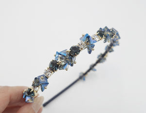VeryShine Bridal acc. Dark indigo luxury crystal rhinestone headband polyhedron jewel beaded hairband for women
