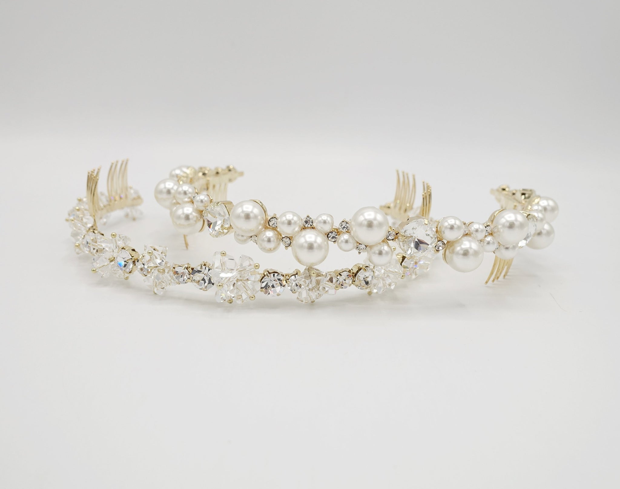 crystal pearl tiara headband