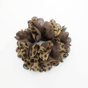 VeryShine Brown chiffon animal leopard print scrunchies women hair tie scrunchie