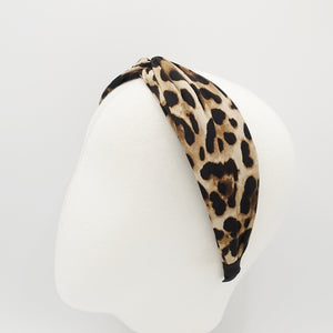 VeryShine Brown leopard animal print headband cross hairband leopard python zebra print twist hair accessory