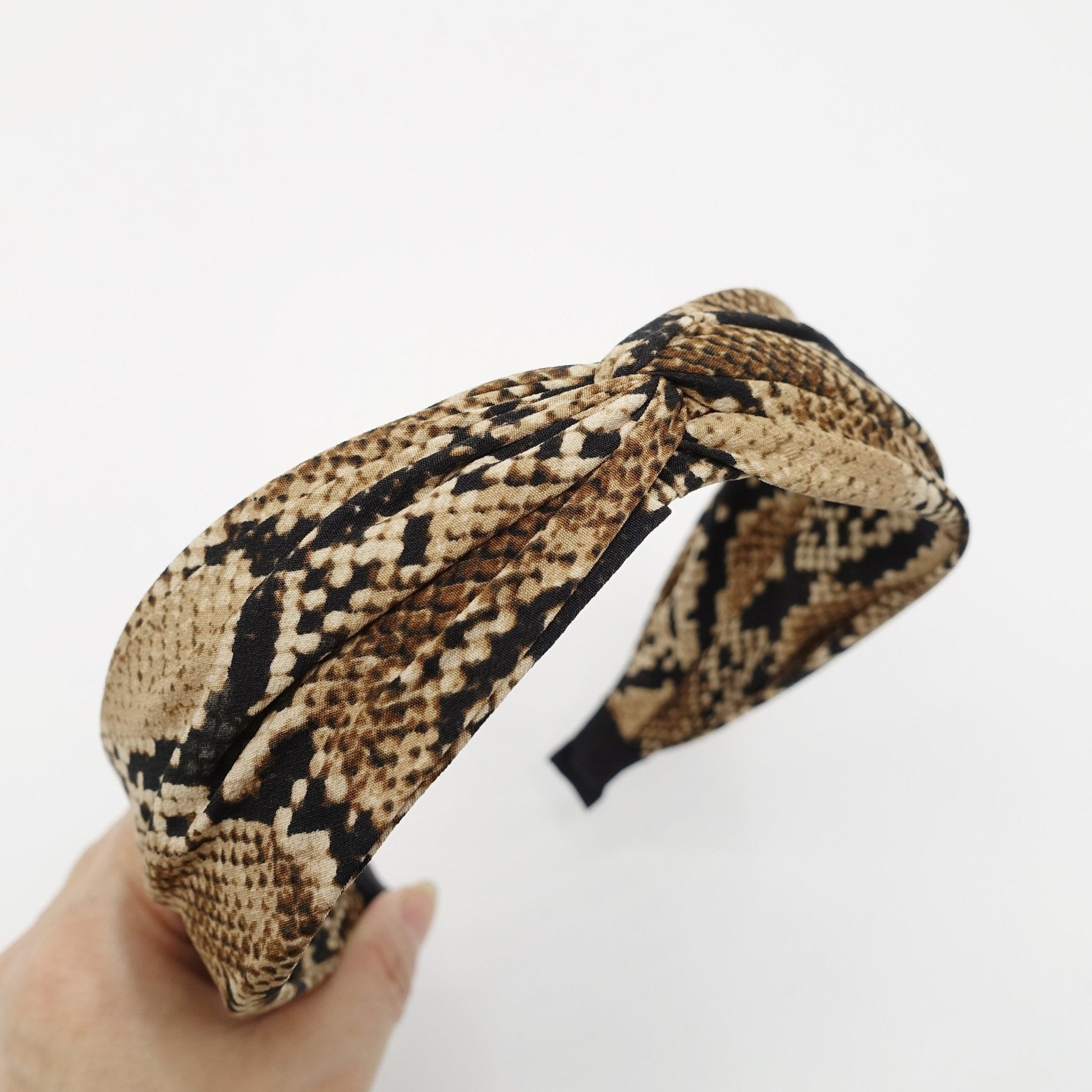 VeryShine Brown python animal print headband cross hairband leopard python zebra print twist hair accessory
