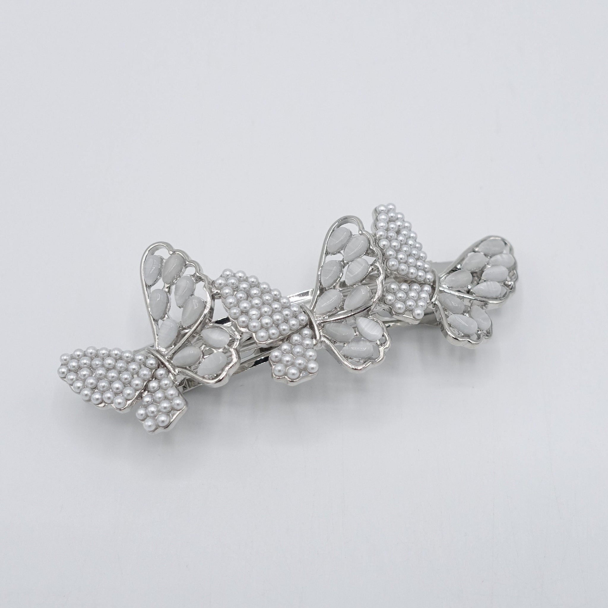 VeryShine butterfly hair barrette pearl catseye embellished hair accessory for women