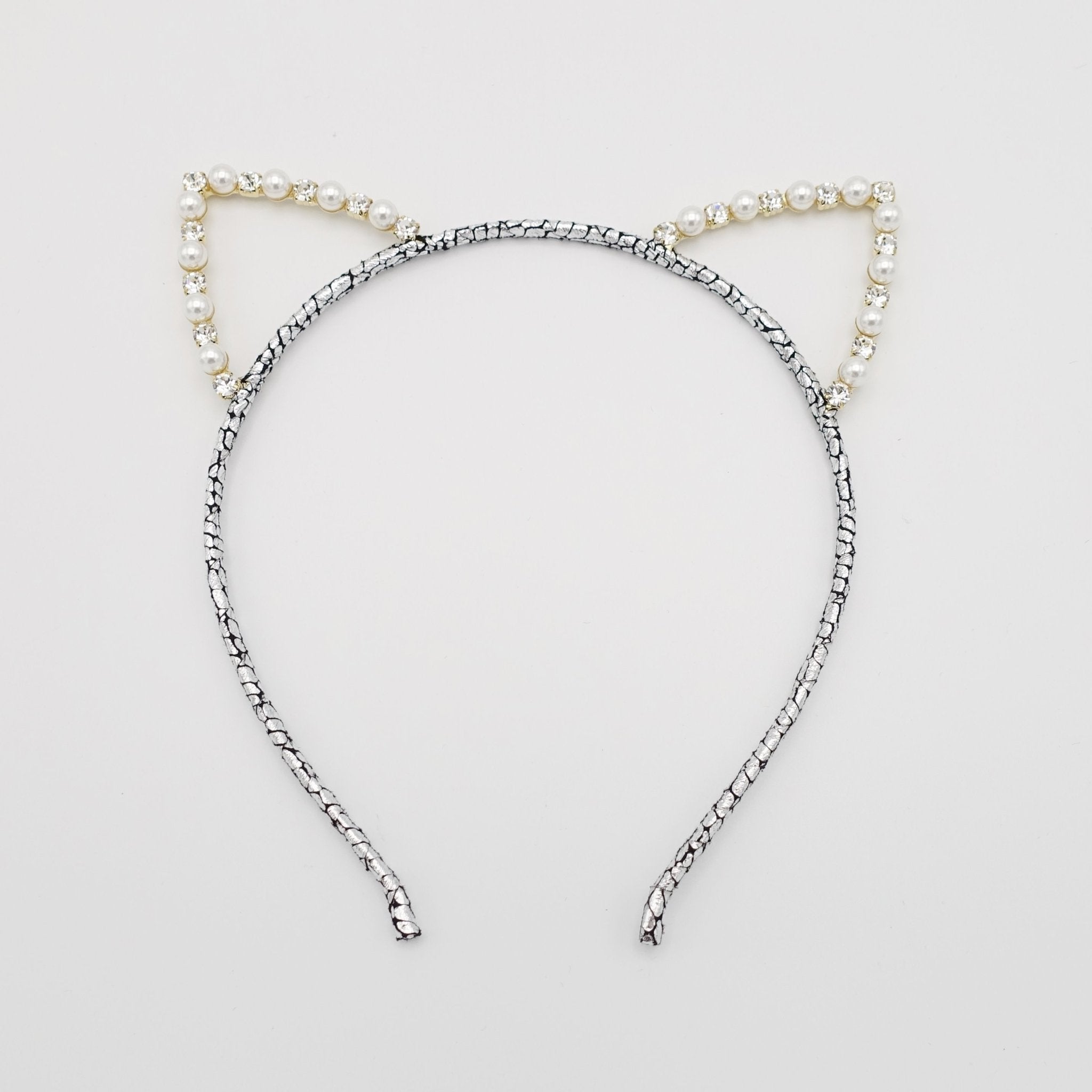VeryShine cat ear pearl rhinestone embellished headband special event crystal hairband for women