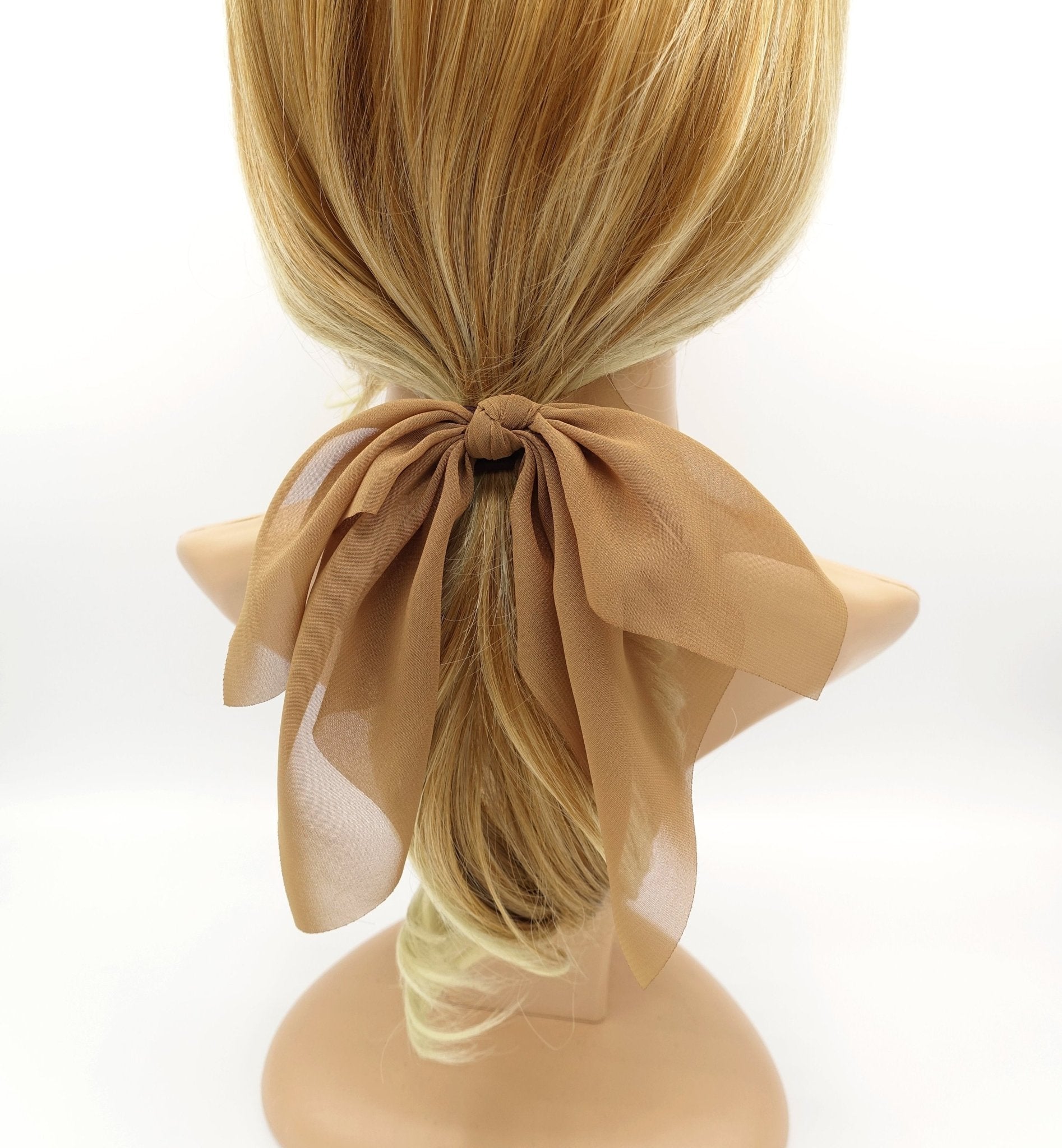 VeryShine chiffon bow wing knot hair elastic ponytail holder women hair accessory