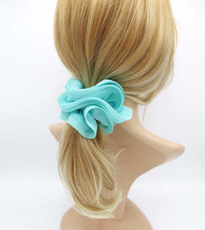 VeryShine chiffon double edge scrunchies solid color hair tie women hair accessories