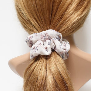 VeryShine chiffon floral print scrunchies glittering stripe hair scrunchy women hair accessories Spring Summer hair ties