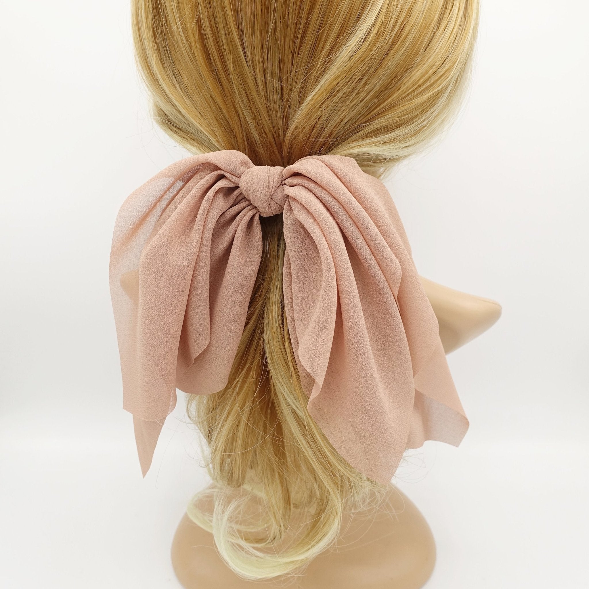 VeryShine chiffon layered hair bow solid color drape feminine style hair knotted bow french hair barrette