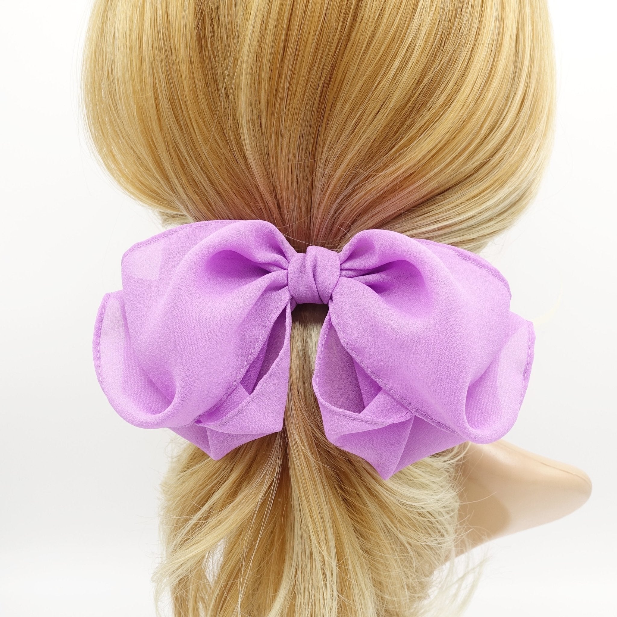 VeryShine chiffon layered volume hair bow women hair accessory