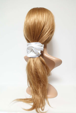 VeryShine chiffon scrunchies satin trim dazzling rhinestone decorated hair elastic scrunchy women hair accessory