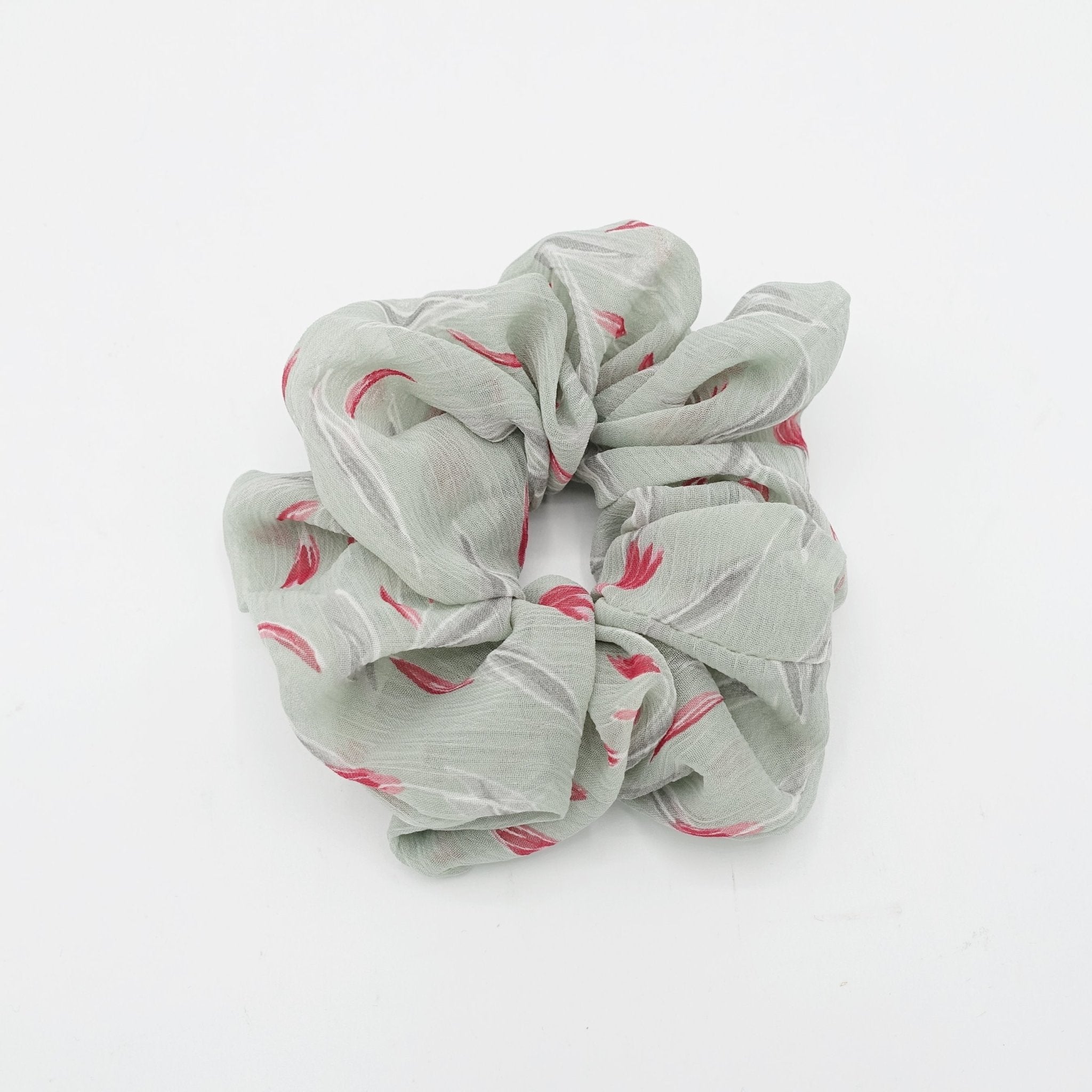 VeryShine chiffon scrunchies simplified flower print hair elastic scrunchy