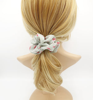 VeryShine chiffon scrunchies simplified flower print hair elastic scrunchy