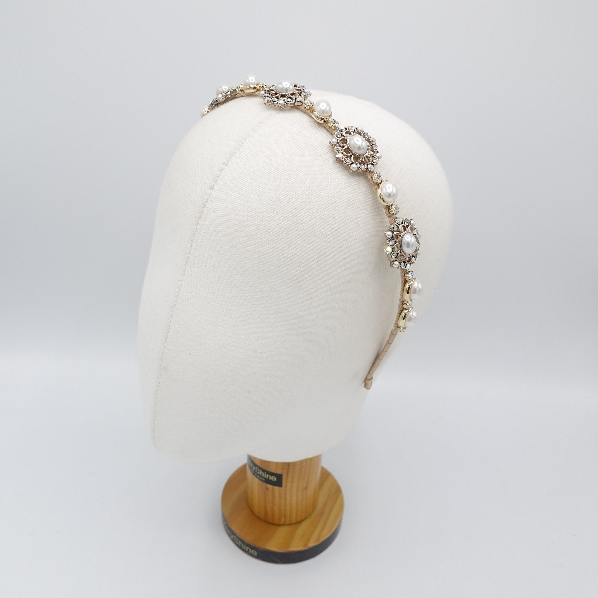 VeryShine classic pearl rhinestone headband baroque pattern antique hair accessory for women