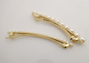 VeryShine claw/banana/barrette a set of 2 pearl decorated french barrette basic pearl hair clip woman hair accessory