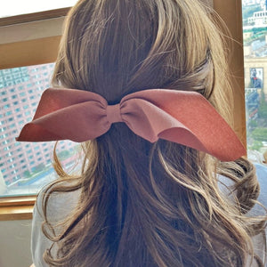VeryShine claw/banana/barrette Apricot folding and pleated hair bow  horizontal style hair accessory for women