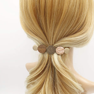 VeryShine claw/banana/barrette barrette beige wood metal embellished hair barrette nacre hair clip for women