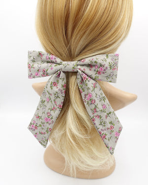 VeryShine claw/banana/barrette Beige floral cotton hair bow for women