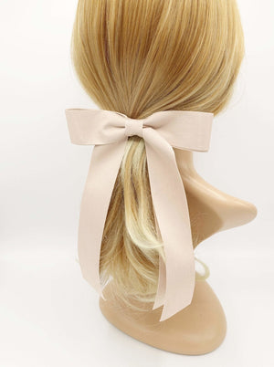VeryShine claw/banana/barrette Beige satin layered hair bow standard size high quality hair accessory for women