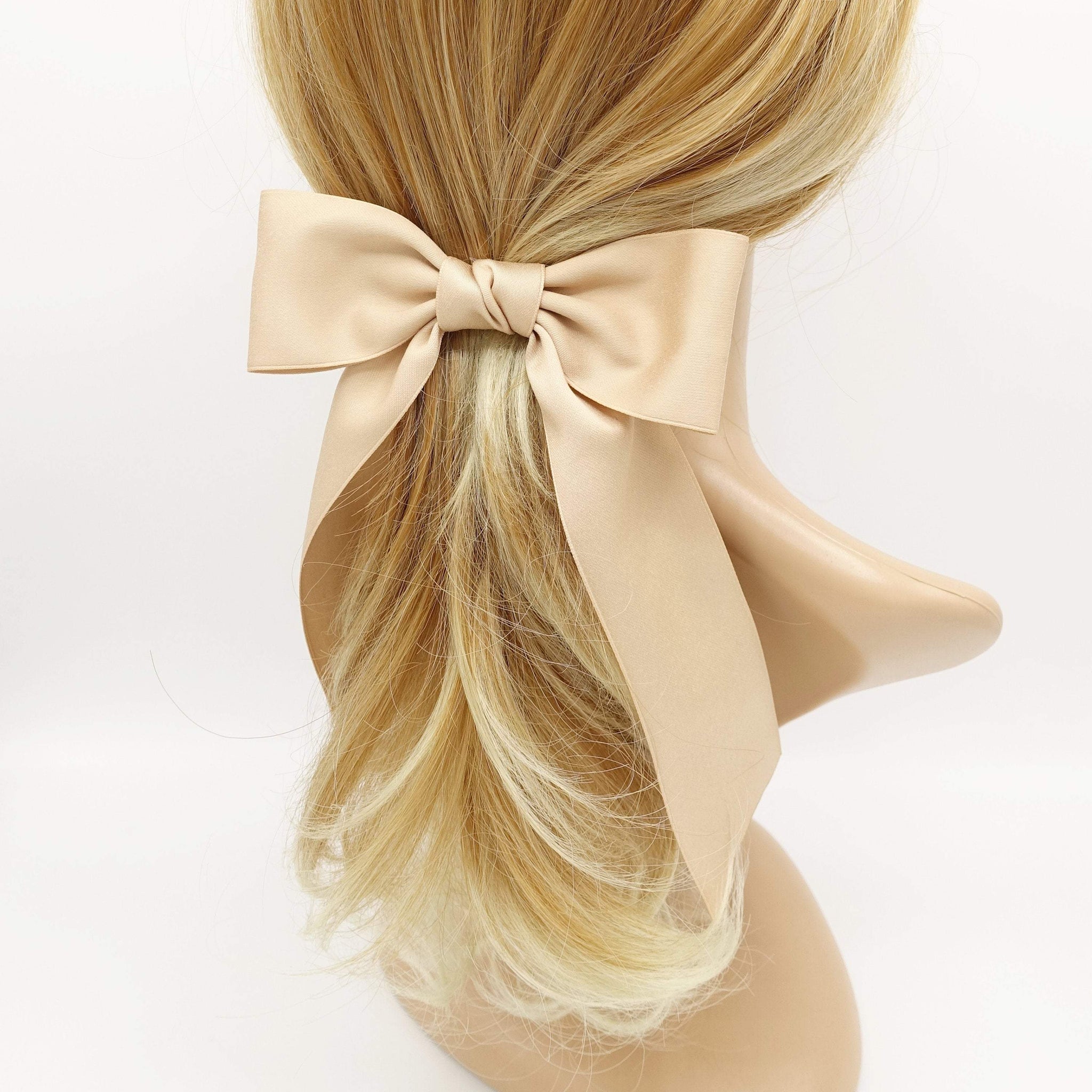 VeryShine claw/banana/barrette Beige tail hair bow standard VeryShine hair bow for women