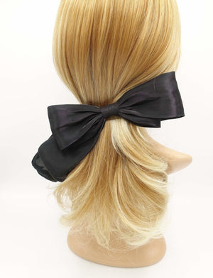 VeryShine claw/banana/barrette Black asymmetric organza hair bow stylish hair accessory for women