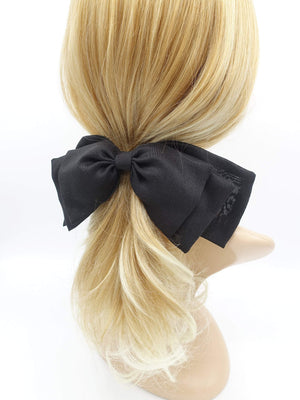 VeryShine claw/banana/barrette Black floppy hair bow stacked hair bow for women
