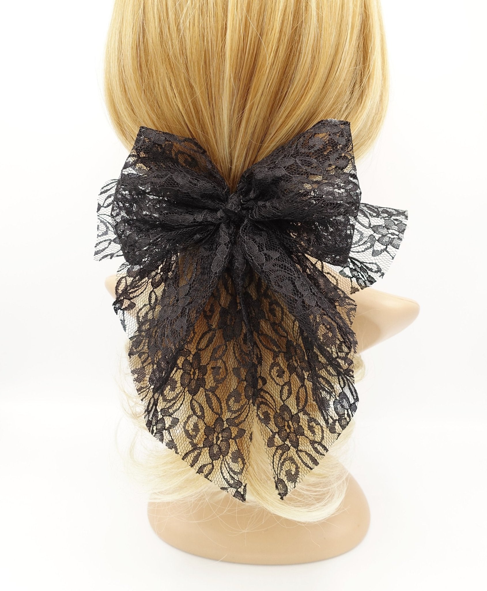 VeryShine claw/banana/barrette Black lace hair bow feminine styles hair accessory for woman