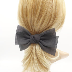VeryShine claw/banana/barrette Black organza hair bow normal size hair accessory for women