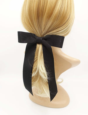 VeryShine claw/banana/barrette Black satin layered hair bow standard size high quality hair accessory for women