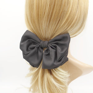VeryShine claw/banana/barrette Black satin semicircle hair bow for women