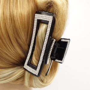 VeryShine claw/banana/barrette Black trendy hair claw rectangle rhinestone embellished hair clamp VeryShine hair accessory for women