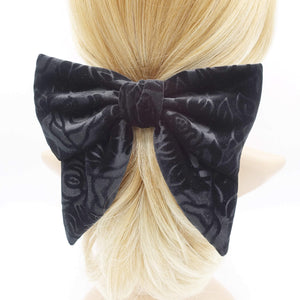 VeryShine claw/banana/barrette Black velvet hair bow flower cut classic hair accessory for women