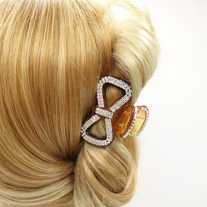 VeryShine claw/banana/barrette Brown bow hair claw rhinestone embellished hair clamp hair accessory for women