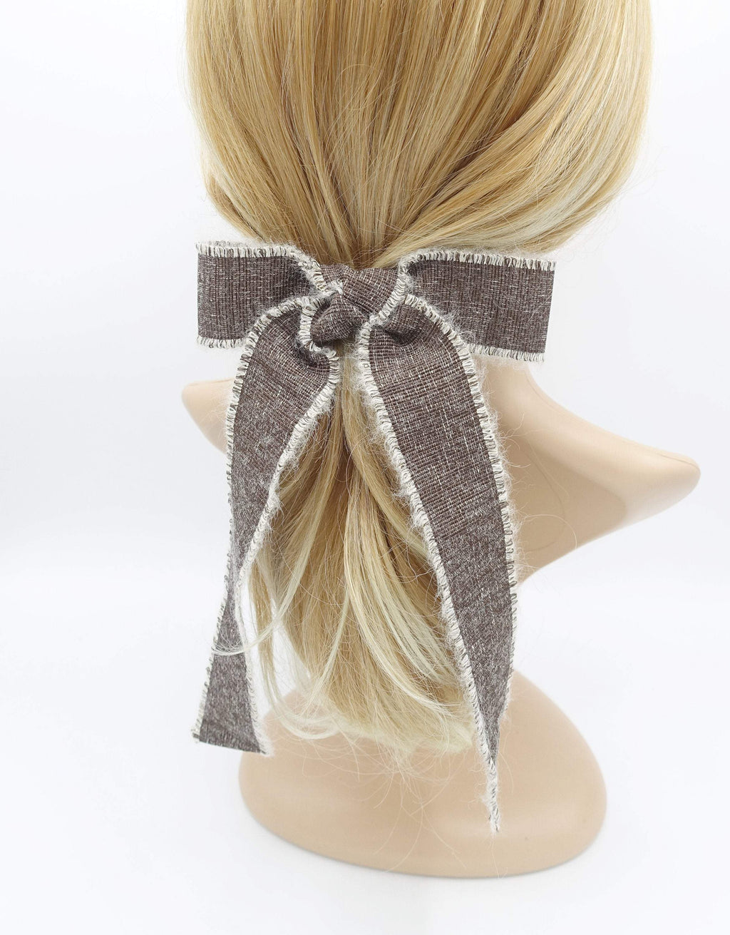 VeryShine claw/banana/barrette Brown woolen hair bow frayed edge tail hair accessory for women