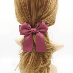 VeryShine claw/banana/barrette Burgundy basic glossy tail bow french barrette casual must-have woman hair accessory