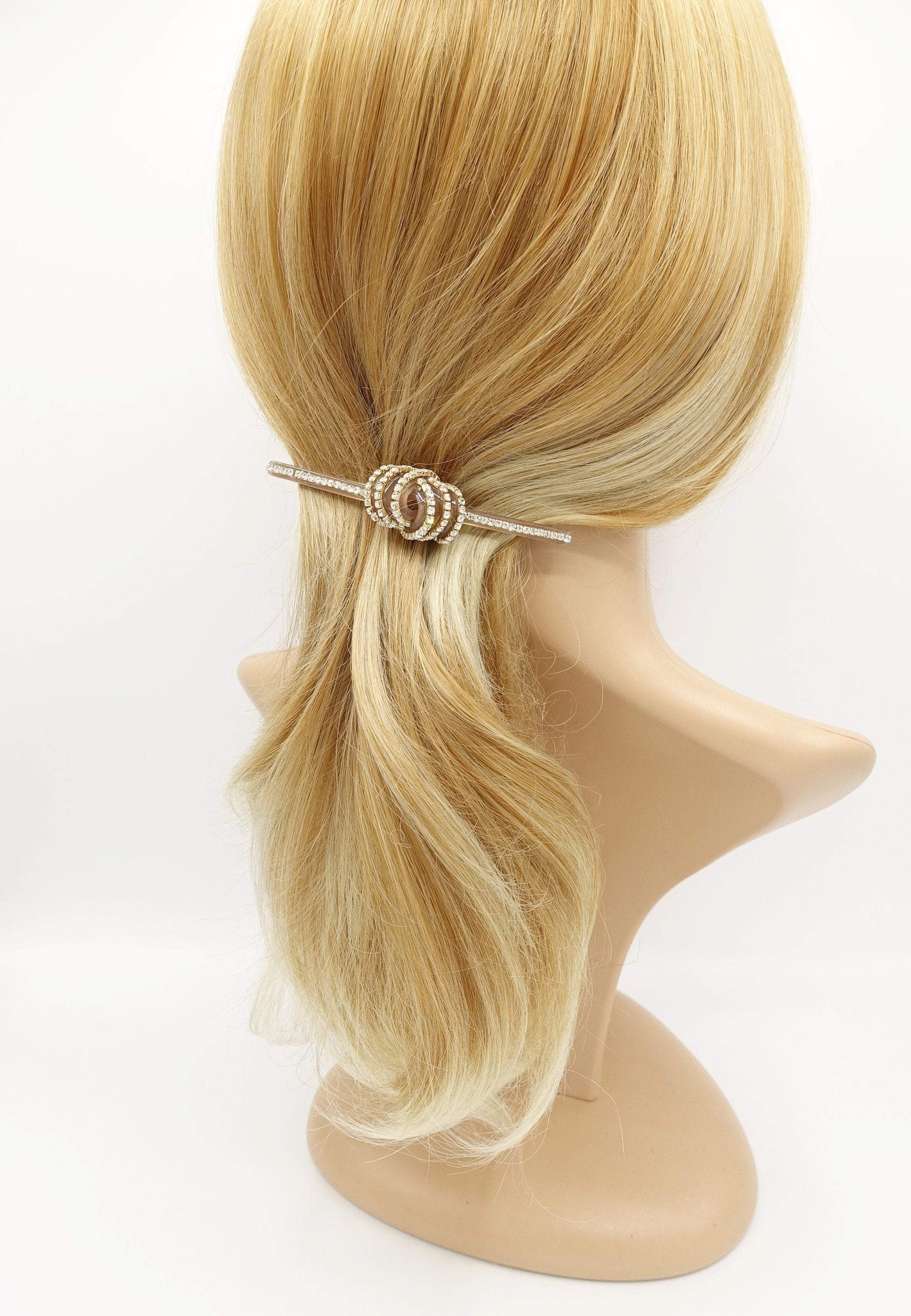 VeryShine claw/banana/barrette cellulose acetate hair barrette triple wrap knot bling style hair barrette for women