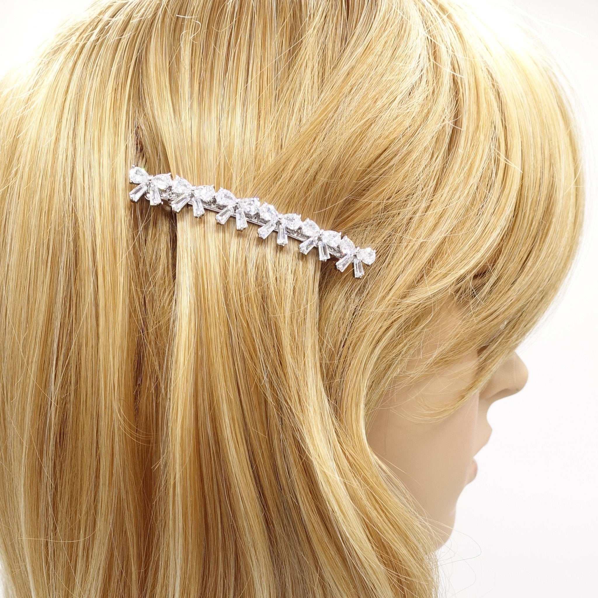 VeryShine claw/banana/barrette cubic ribbon bow hair clip bling hair accessory for women