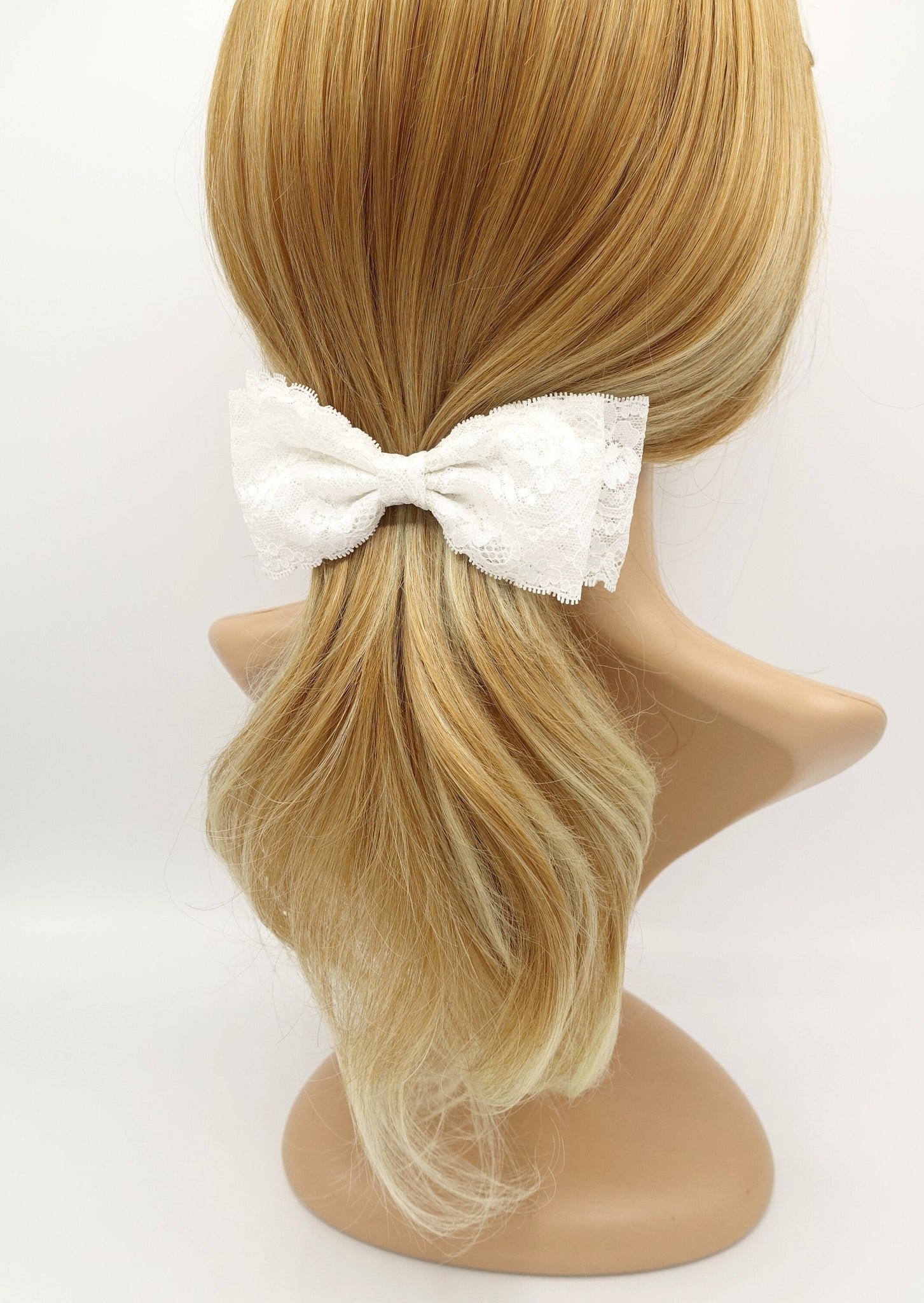 VeryShine claw/banana/barrette floral lace layered bow simple style hair accessory for women