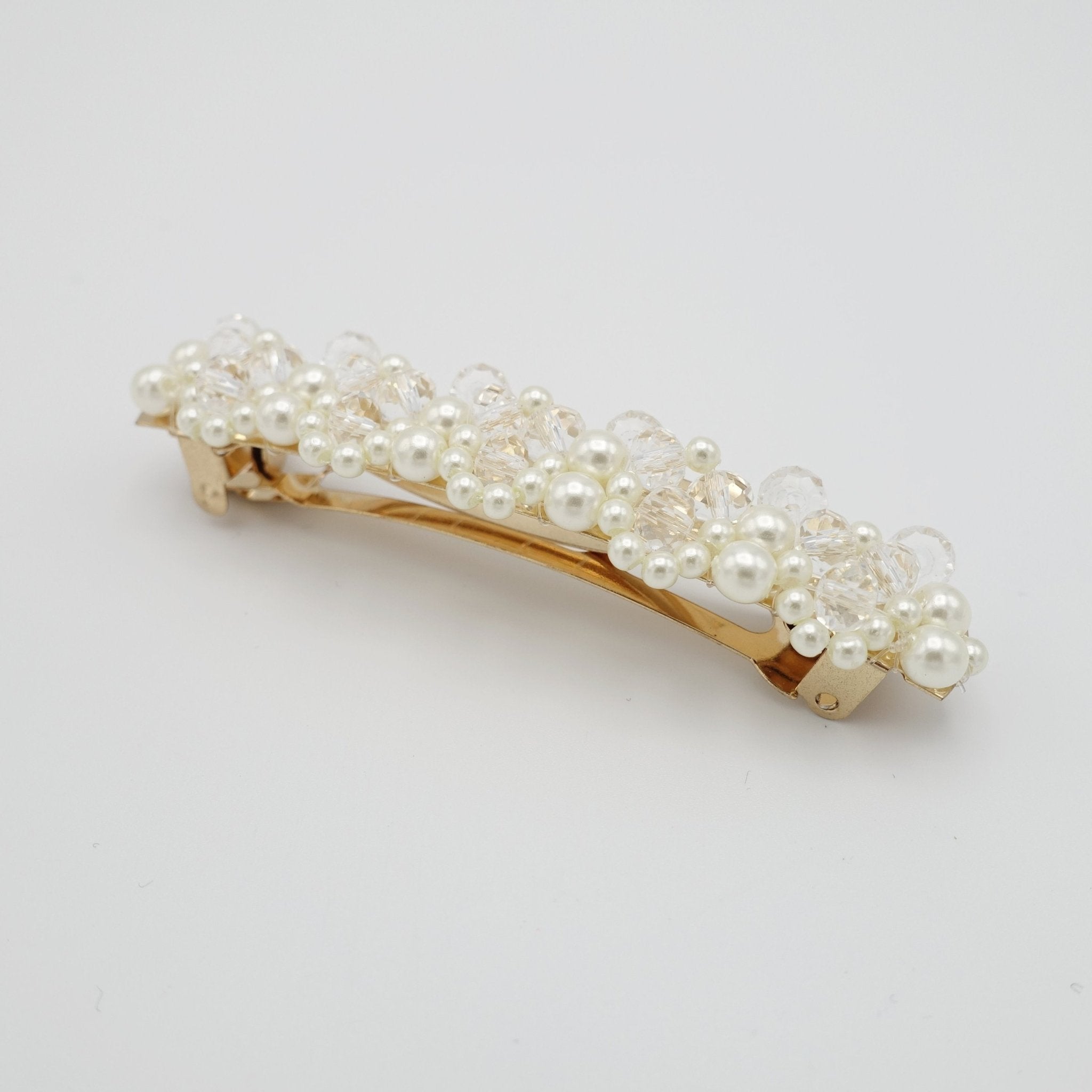 VeryShine claw/banana/barrette Glass & Pearl tiny pearl ball flower french hair barrette women hair accessory