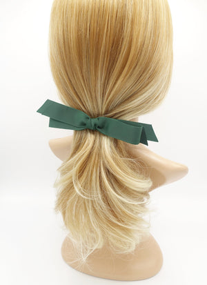 VeryShine claw/banana/barrette Green gross grain hair bow narrow ribbon hair accessory for women
