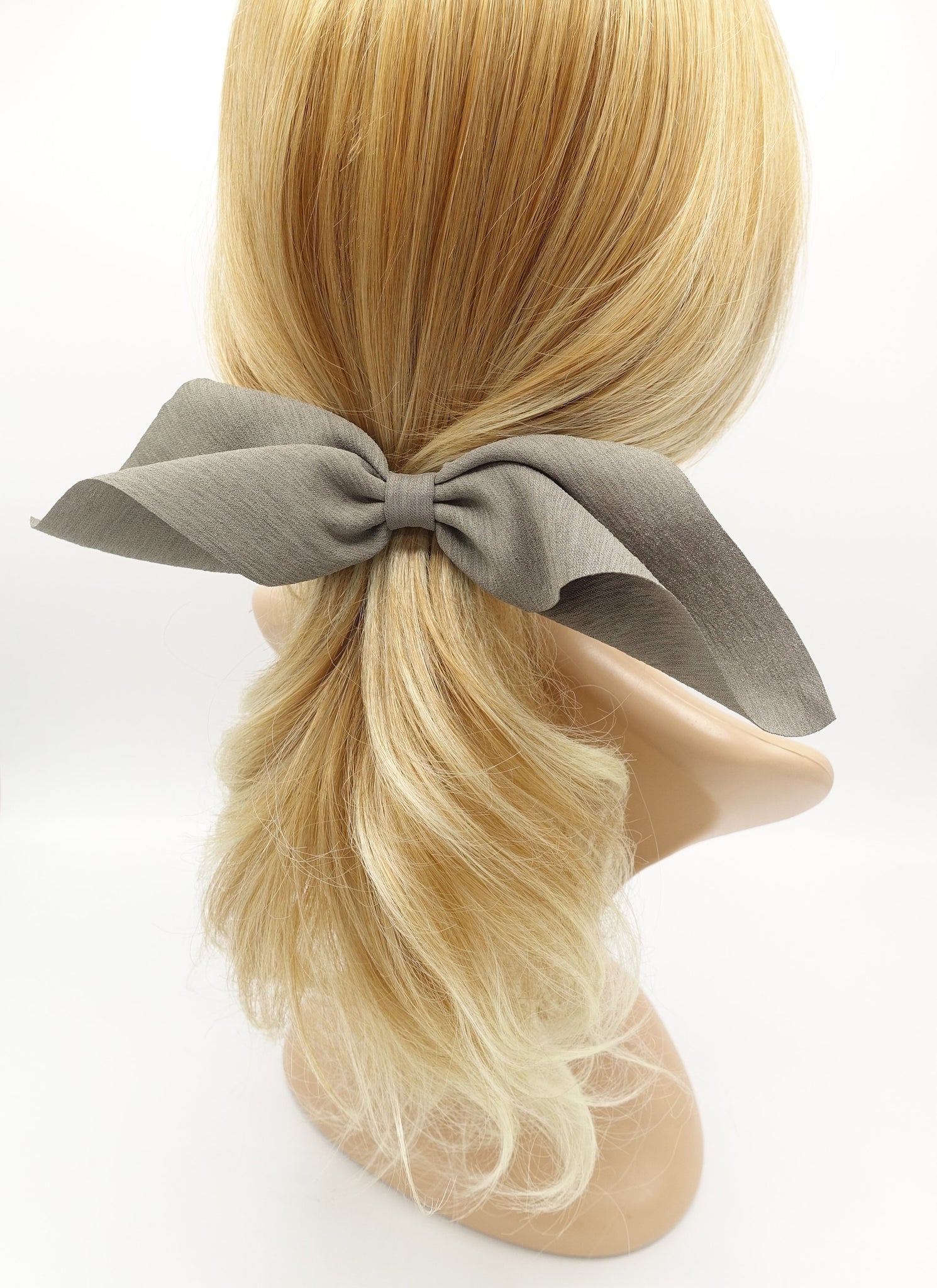 VeryShine claw/banana/barrette Khaki folding and pleated hair bow  horizontal style hair accessory for women